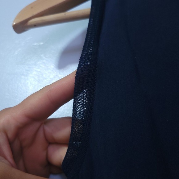 Theory Lewie Silk Tank Top Black Neon Yellow Blouse Women's Size S/M J0502529 - Picture 7 of 9